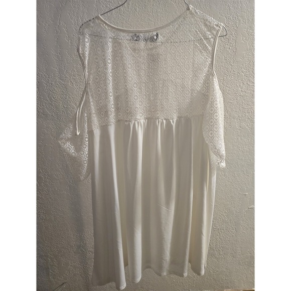 Highness Plus Size White 3xl Dress Top Lace Detail Long - Picture 3 of 4